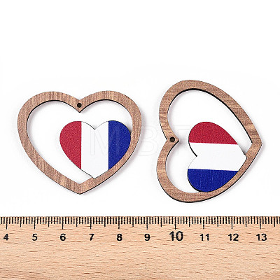 French Theme Printed Wood Pendants WOOD-N016-12-1