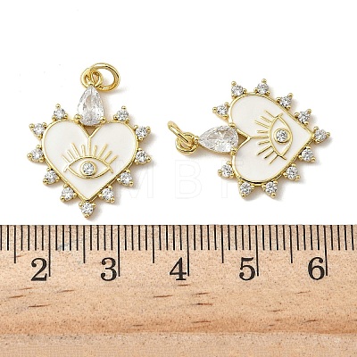 Brass Micro Pave Cubic Zirconia Pendants KK-P326-11G-01-1