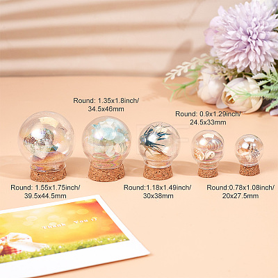 5 Sets 5 Style Round Iridescent Glass Dome Cover AJEW-DR0001-08-1