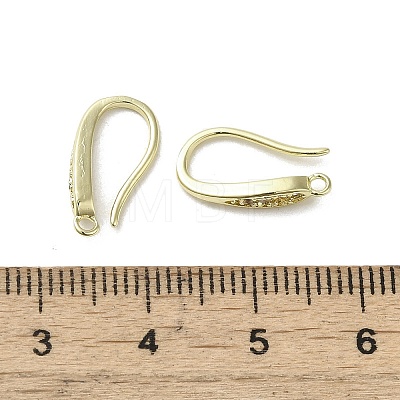 Brass Micro Pave Cubic Zirconia Earring Hooks KK-C048-14F-G-1