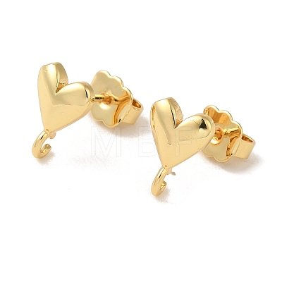 Rack Plating Brass Studs Earrings Findings EJEW-H004-04G-1