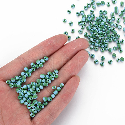 8/0 Two Tone Opaque Glass Seed Beads SEED-T006-01C-A08-1