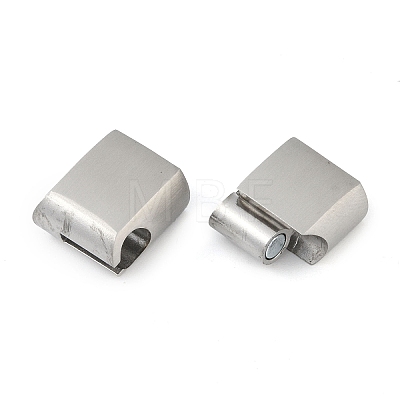 316 Surgical Stainless Steel Magnetic Clasps with Glue-in Ends STAS-F269-02P-01-1