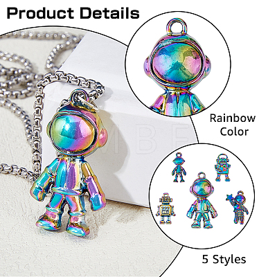 Rainbow Color Alloy Pendants FIND-HY0001-45-1