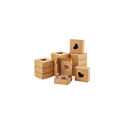 Square Hollow Out Heart Kraft Paper Storage Gift Boxes CON-WH0095-66A-1