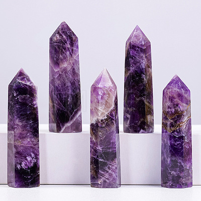 Natural Amethyst Hexagonal Decoration Ornament PW-WG79962-02-1