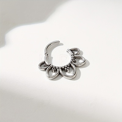 Gothic 316 Surgical Stainless Steel Flower Hoop Nose Rings for Men and Women Party Jewelry VU7400-1