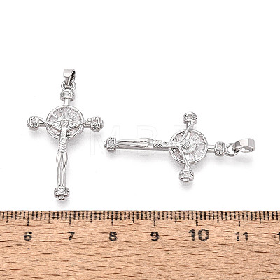 Religion Brass Micro Pave Cubic Zirconia Pendants KK-T073-47P-1