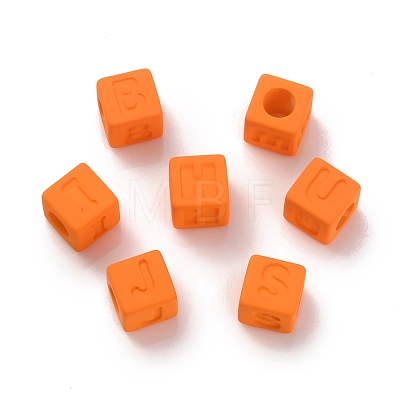 Rubberized Style Opaque Acrylic Beads OACR-K007-013A-1