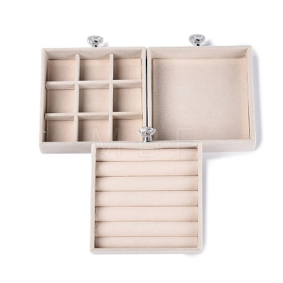 3-Tier PET Plastic Jewelry Storage Drawer Boxes CON-N016-08A-1
