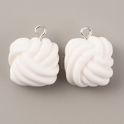 Opaque Resin Pendants RESI-WH0029-24P-04-1