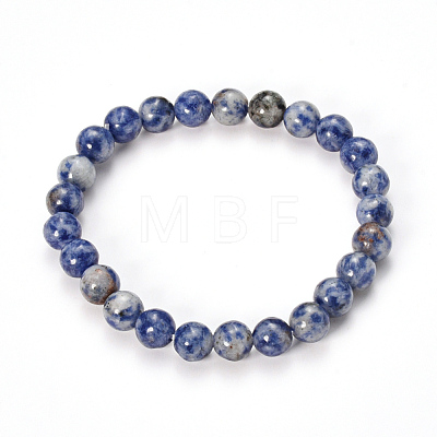 Natural Sodalite Beaded Stretch Bracelets BJEW-Q692-35-10mm-1