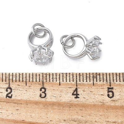 Brass Micro Pave Cubic Zirconia Charms KK-C089-02P-1