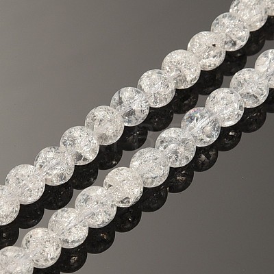 Synthetic Crackle Quartz Round Beads Strands X-G-O030-6mm-17-1