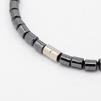 Fashionable Magnetic Synthetic Hematite Necklaces NJEW-K006-21-1