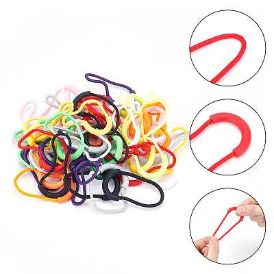 FINGERINSPIRE 60Pcs 10 Colors Plastic Replacement Pull Tab Accessories FIND-FG0001-15-1