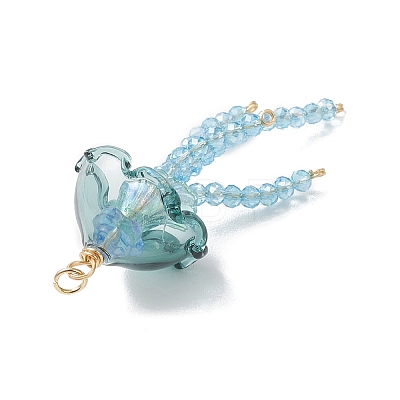 Glass with Acrylic Big Pendants PALLOY-JF04982-02-1
