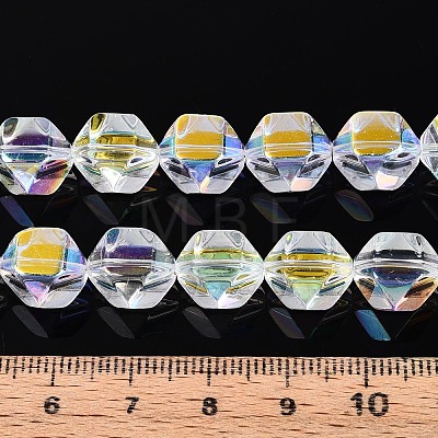 Electroplate Glass Beads Strands EGLA-T021-21B-1