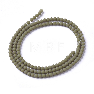 Frosted Opaque Glass Bead Strands X-FGLA-G002-A03-1