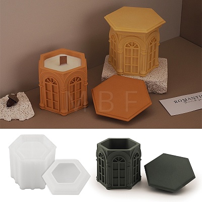 Hexagon DIY Silicone Storage Box Molds PW-WG00149-01-1