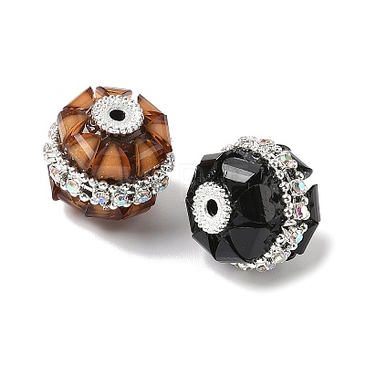 Acrylic Rhinestone Flower Ball Beads OACR-H053-01-1