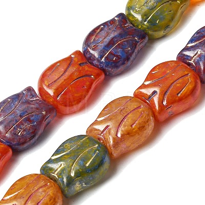 Painted Glass Beads Strands GLAA-Z021-20-1