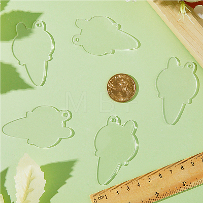 50Pcs Transparent Acrylic Disc Pendants ZXFQ-SC0001-02B-1