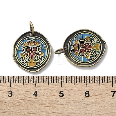 Brass Enamel Pendants KK-M284-13AB-1