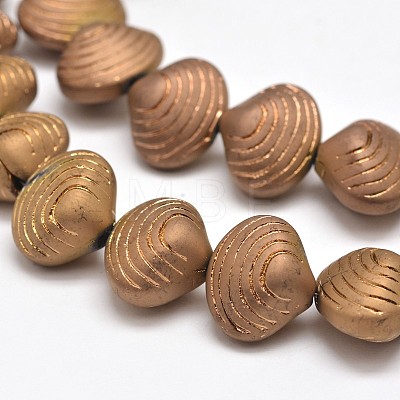 Frosted Electroplate Glass Shell Beads Strands EGLA-M002-M-1
