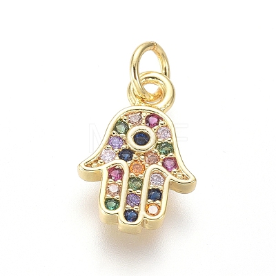 Brass Micro Pave Cubic Zirconia Charms ZIRC-I032-52G-1