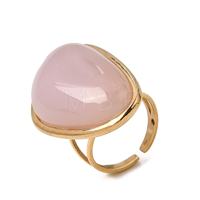 Resin Imitation Gemstone Cuff Open Rings RE-CBA09F0-01G-01-1