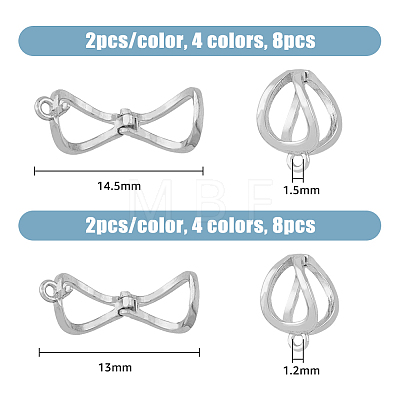 16Pcs 8 Style Rack Plating Brass Clip-on Earring Findings KK-FH0005-37-1