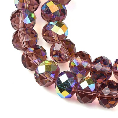 Electroplate Transparent Glass Beads Strands EGLA-A046-01C-11-1