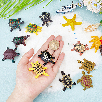 1 Set Sea Turtle Plastic Figurines Display Decorations DJEW-GA0001-48-1