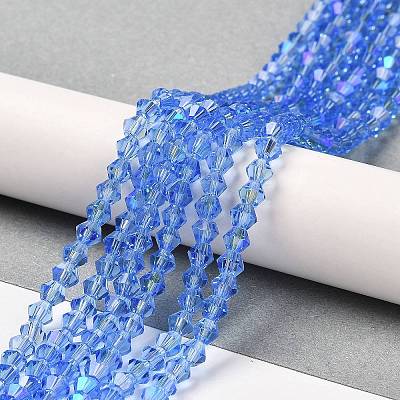 Transparent Electroplate Glass Beads Strands EGLA-A039-T4mm-L07-1