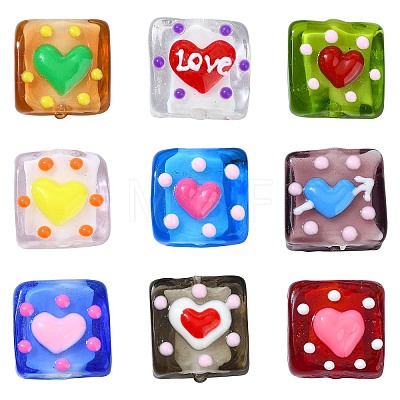 9Pcs 9 Colors Handmade Lampwork Beads LAMP-CJ0002-05-1
