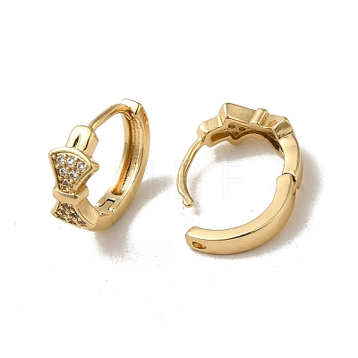 KC Gold Plated Brass Micro Pave Cubic Zirconia Hoop Earring EJEW-L271-01KCG-11-1