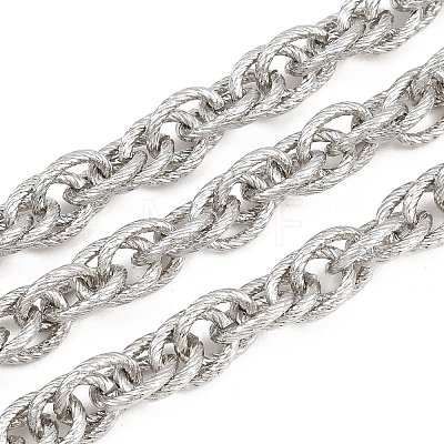 304 Stainless Steel Textured Rope Chains CHS-C022-04P-1