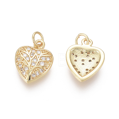 Golden Plated Brass Charms X-ZIRC-L087-038G-1