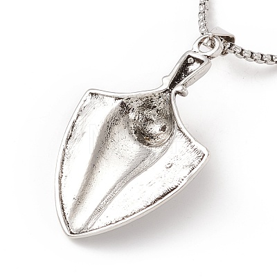 Alloy Snake Pendant Necklace with 201 Stainless Steel Box Chains NJEW-E016-09AS-1