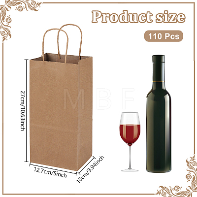 Rectangle Kraft Paper Gift Bags with Handles ABAG-WH0048-85-1
