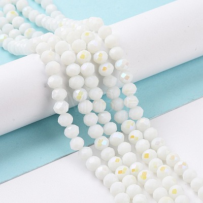 Electroplate Opaque Solid Color Glass Beads Strands EGLA-A034-P2mm-L17-1