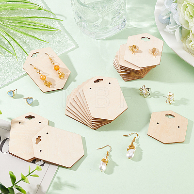 Wood Earring Display Card with Hanging Hole DIY-WH0320-20E-1