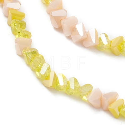 Gradient Color Electroplate Glass Bead Strands GLAA-E042-02D-1