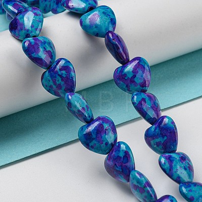 Spray Painted Synthetic Turquoise Beads Strands G-E617-B08-03-1