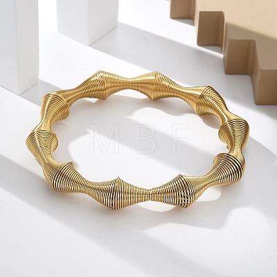 304 Stainless Steel Stretch Bangles for Women BJEW-P315-02C-G-1