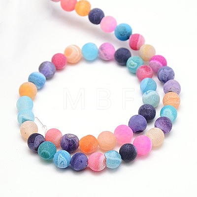 Natural Weathered Agate Beads Strands X-G-G589-6mm-09-1