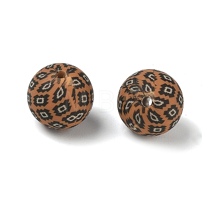 Coffee Theme Printed Silicone Beads SL-CBACE28-02A-1