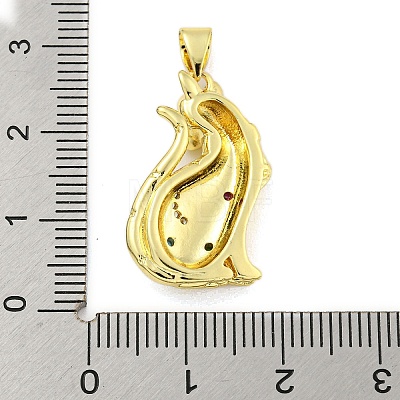 Real 18K Gold Plated Brass Micro Pave Cubic Zirconia Pendants KK-R159-36G-1