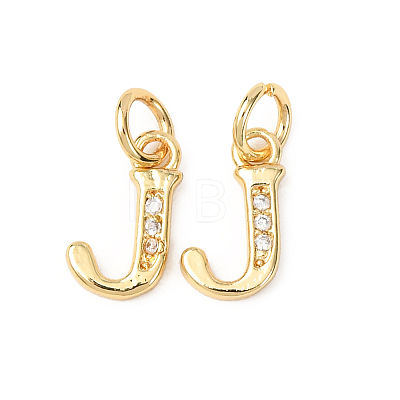 Brass Micro Pave Cubic Zirconia Charms KK-I382-03G-J-1